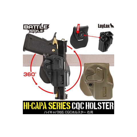 Laylax Hi-Capa CQC Battle Style Holster (Black) | Airsoft Megastore